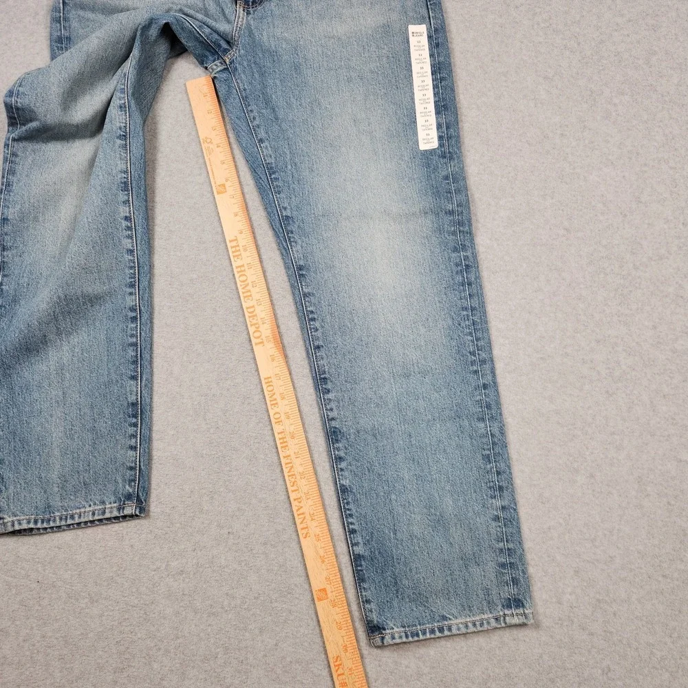 Uniqlo Jeans Mens 33x30 Blue Tapered Regular Fit Denim Light Wash NEW